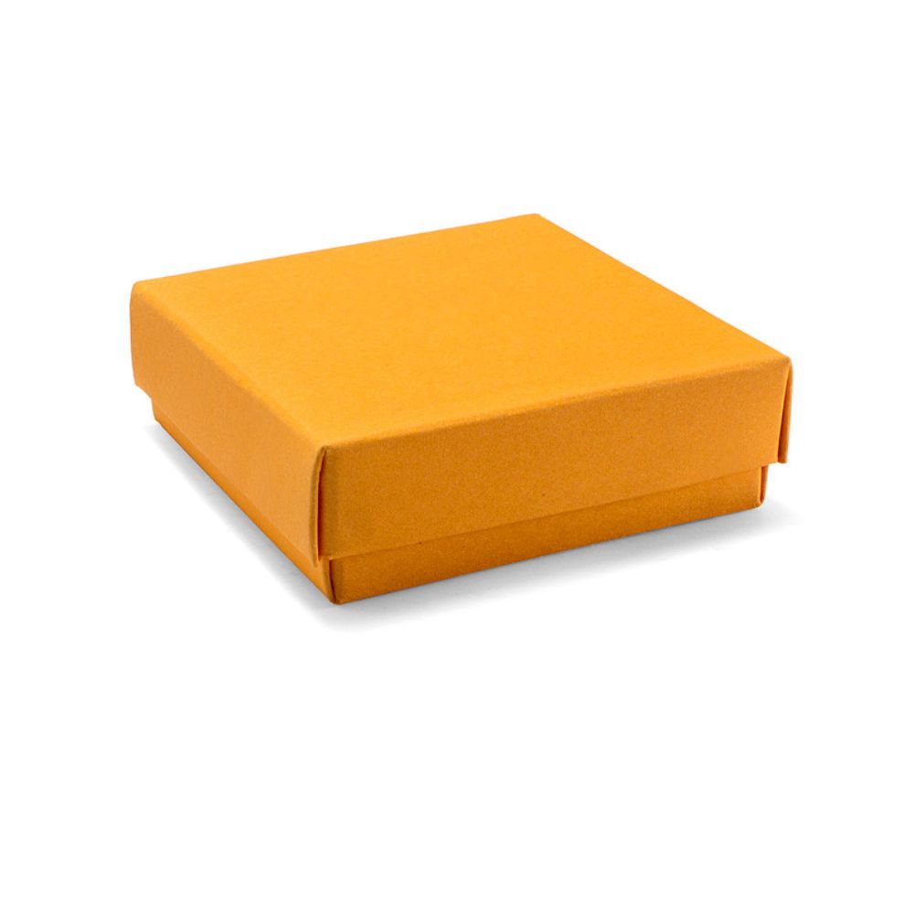 Χειροποίητο Χάρτινο Κουτί, Τετράγωνο, Ρηχό, Πορτοκαλί